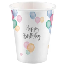 Pappkopper Happy Birthday Pastell