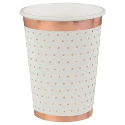 Pappkopper Prikkete Hvit/Roségull