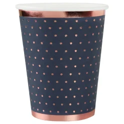 Pappkopper Prikkete Navy/Roségull