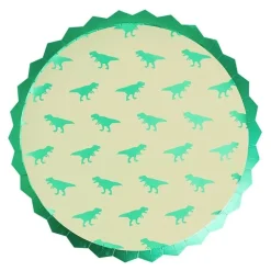 Papptallerken Dinosaur Metallic