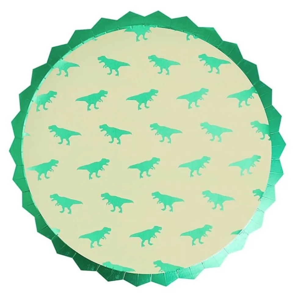 Papptallerken Dinosaur Metallic