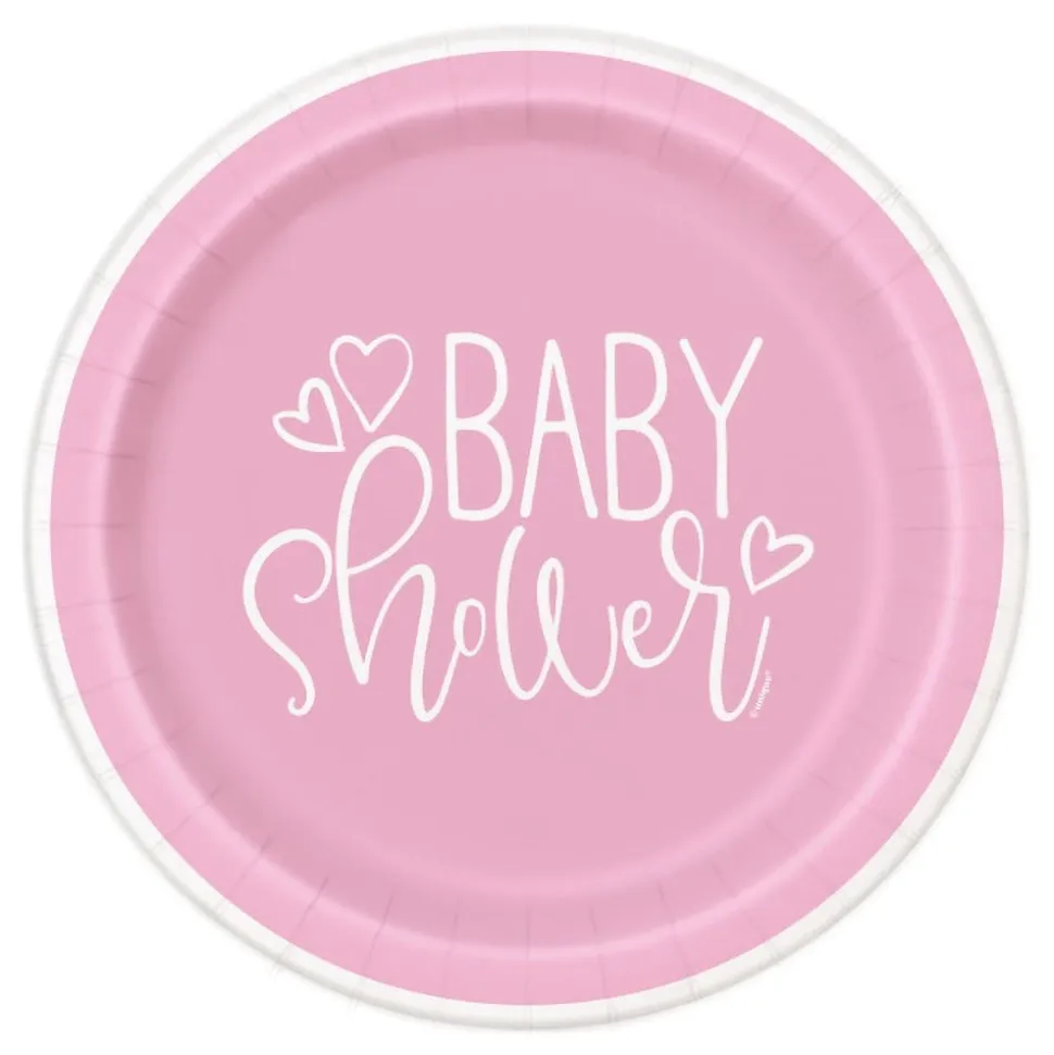 Papptallerkener Baby Shower Rosa