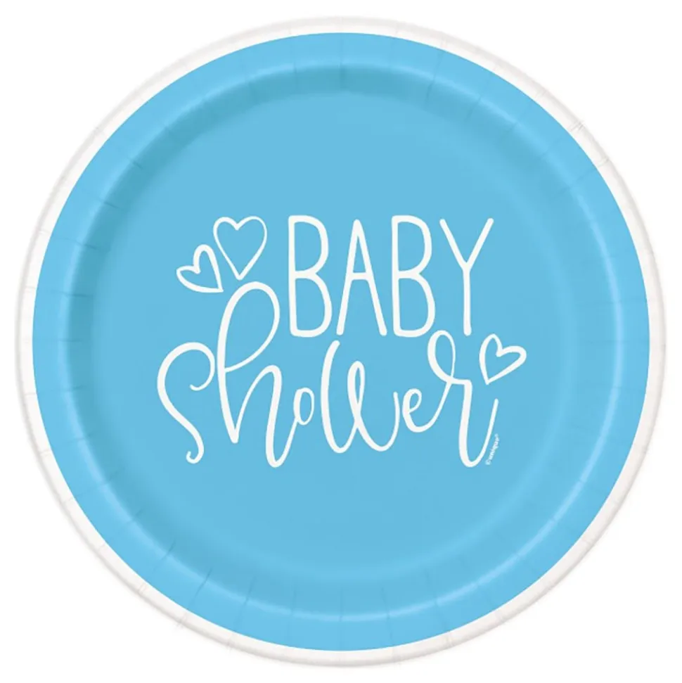 Papptallerkener Baby Shower Blå