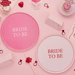 Papptallerkener Bride to Be rosa