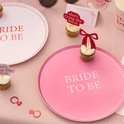 Papptallerkener Bride to Be rosa