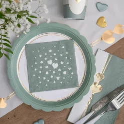 Papptallerkener Dusty Green