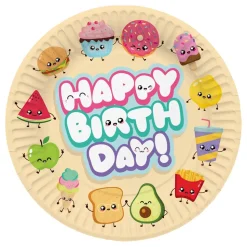 Papptallerkener Happy Birthday Kawaii