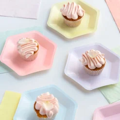 Papptallerkener Hexagon We Love Pastel