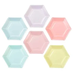 Papptallerkener Hexagon We Love Pastel