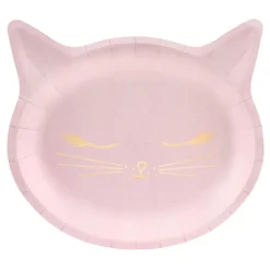 Papptallerkener Katt Rosa