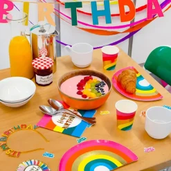 Papptallerkener Rainbow Brights