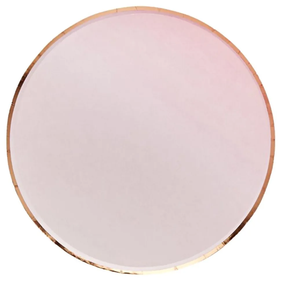 Papptallerkener Roségull/Rosa Ombre