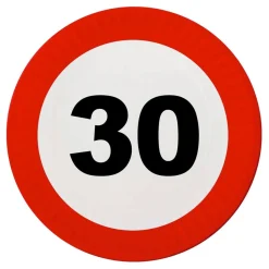 Papptallerkener Trafikkskilt 30