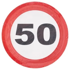 Papptallerkener Trafikkskilt 50