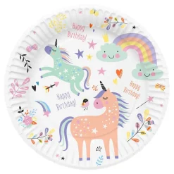 Papptallerkener Unicorns & Rainbows