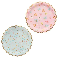 Papptallerken Floral Pastell
