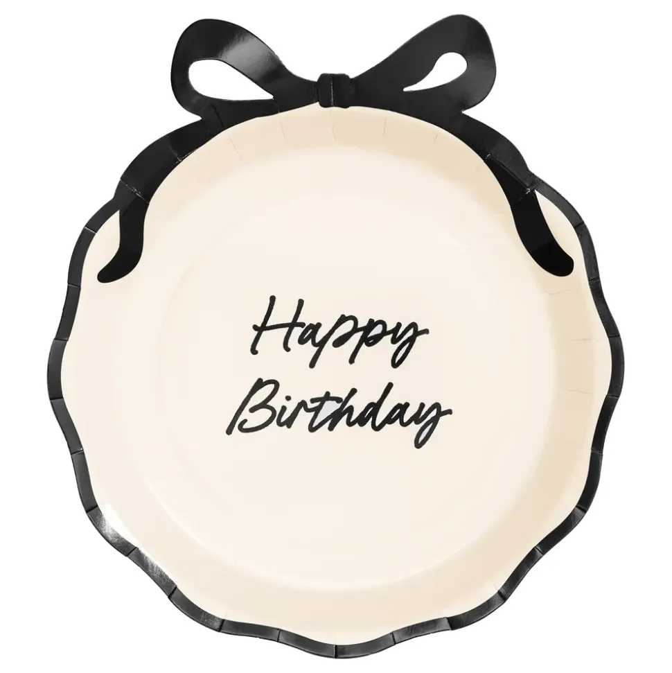 Papptallerken Happy Birthday Sløyfe