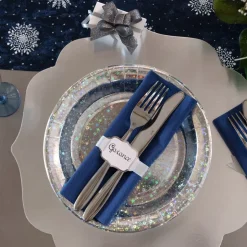 Papptallerken Holografisk Sølv