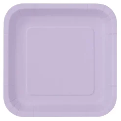 Papptallerken Kvadrat Lyselilla