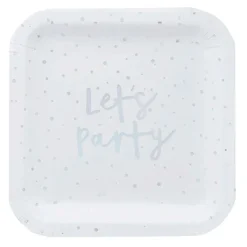 Papptallerken Let's Party Fargeskimrende