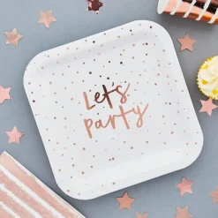 Papptallerken Let's Party Roségull