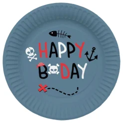 Papptallerken Pirat Happy Birthday