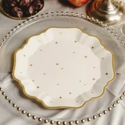 Papptallerken Stjerner Beige