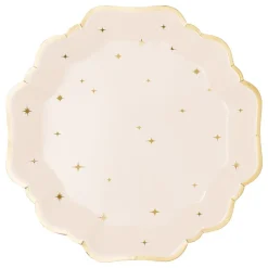 Papptallerken Stjerner Beige