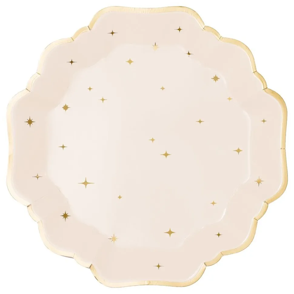 Papptallerken Stjerner Beige