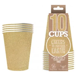 Party Cups Glitrende Gull