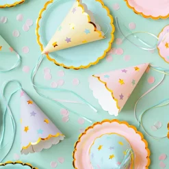 Partyhatter Pastell med Stjerner