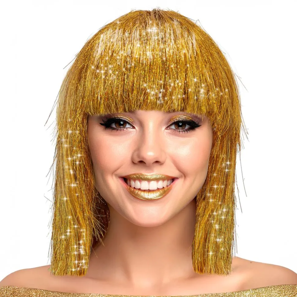 Parykk Gull Glitrende