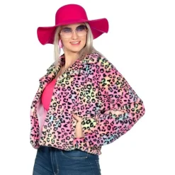 Pelsjakke Leopard Rosa