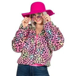 Pelsjakke Leopard Rosa