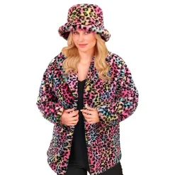 Pelsjakke Leopard Rosa