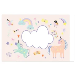 Personlige Klistremerker til Såpebobler Unicorns & Rainbows