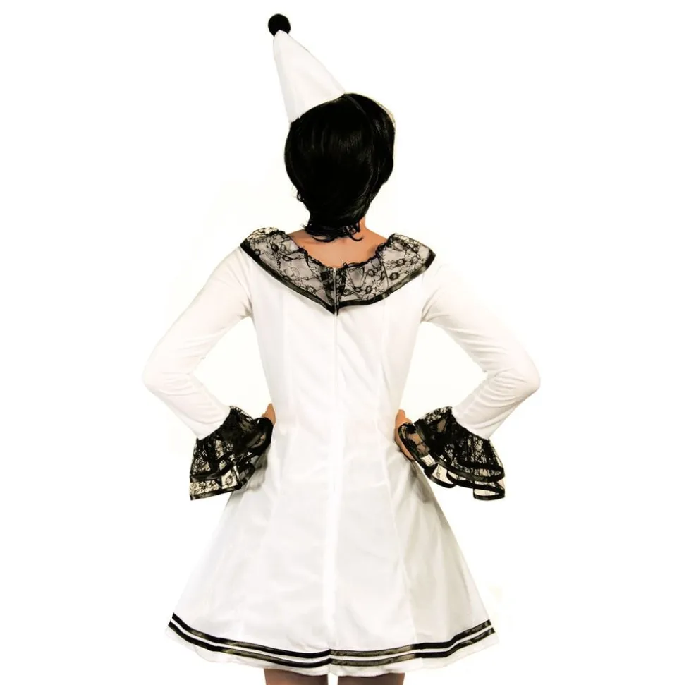 Pierrot Klovn Dame Kostyme