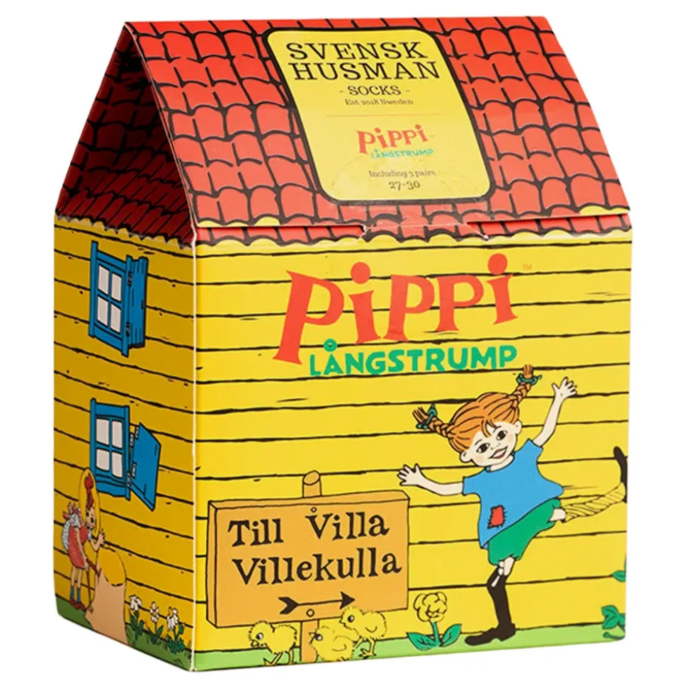 Pippi Langstrømpe™ Villa Villekulla Sokker til Barn Gaveeske
