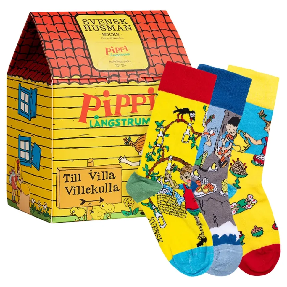 Pippi Langstrømpe™ Villa Villekulla Sokker til Barn Gaveeske