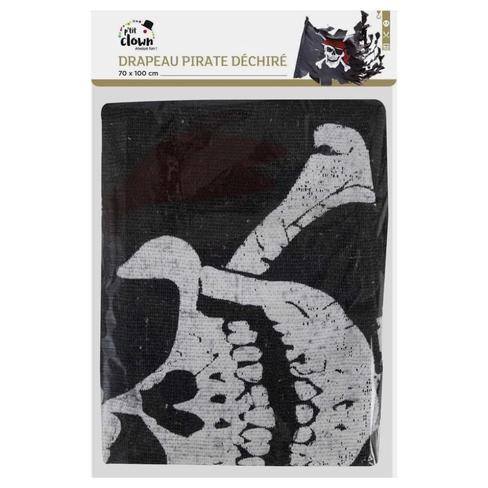 Piratflagg Jolly Roger Slitt