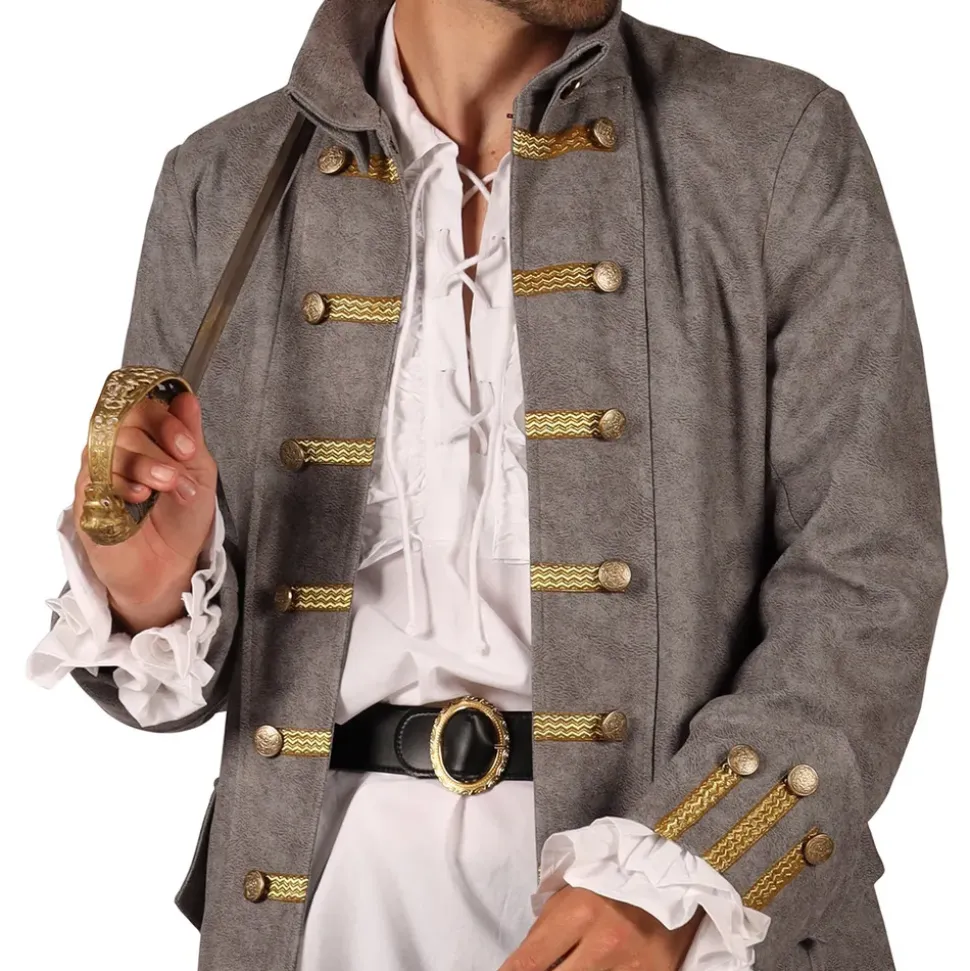 Piratjakke Grå Herre Deluxe