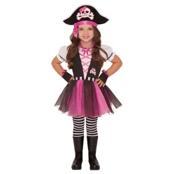Piratkjole Rosa Kids Maskerade Kostyme