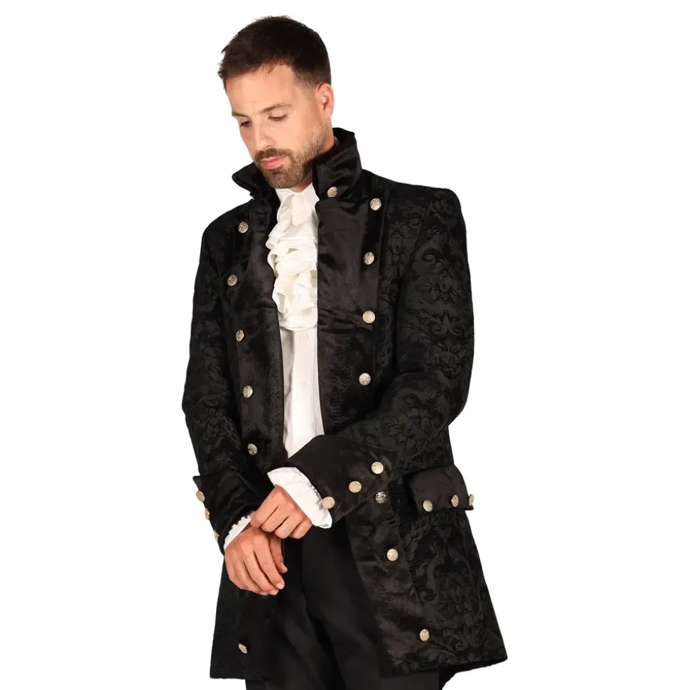 Piratkåpe Brocade Herre Svart Deluxe