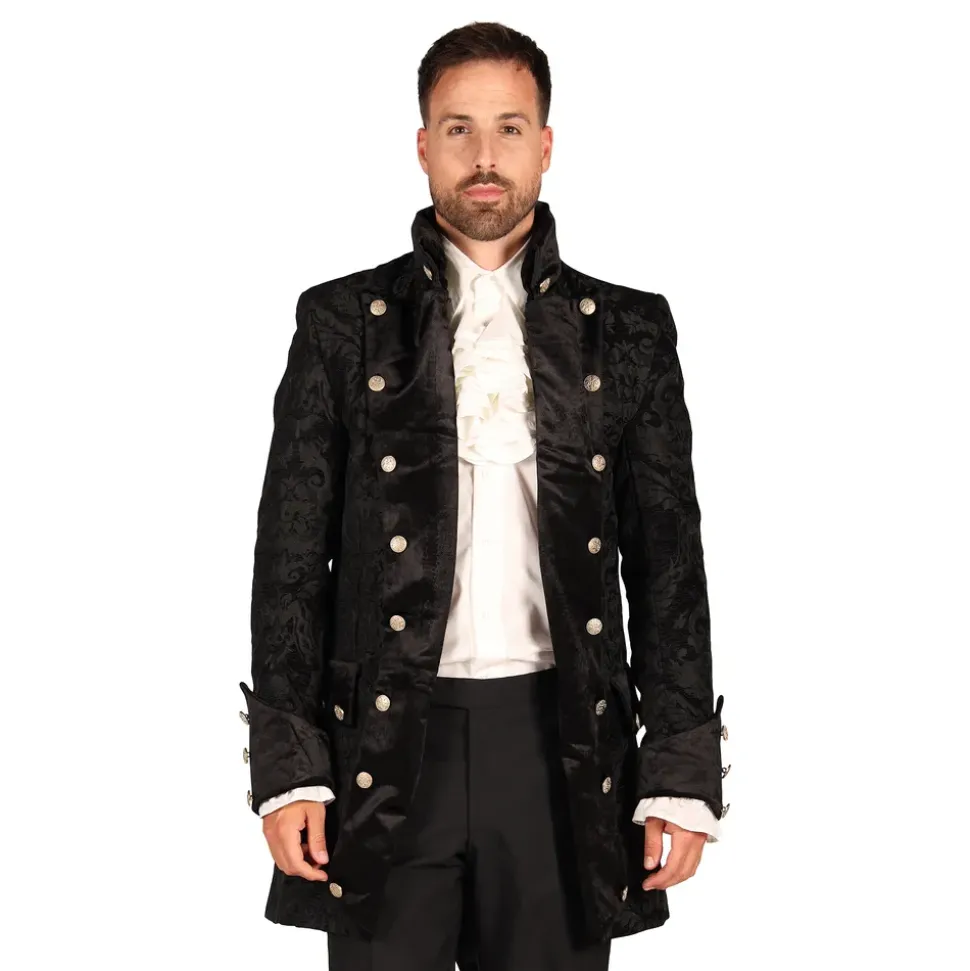 Piratkåpe Brocade Herre Svart Deluxe