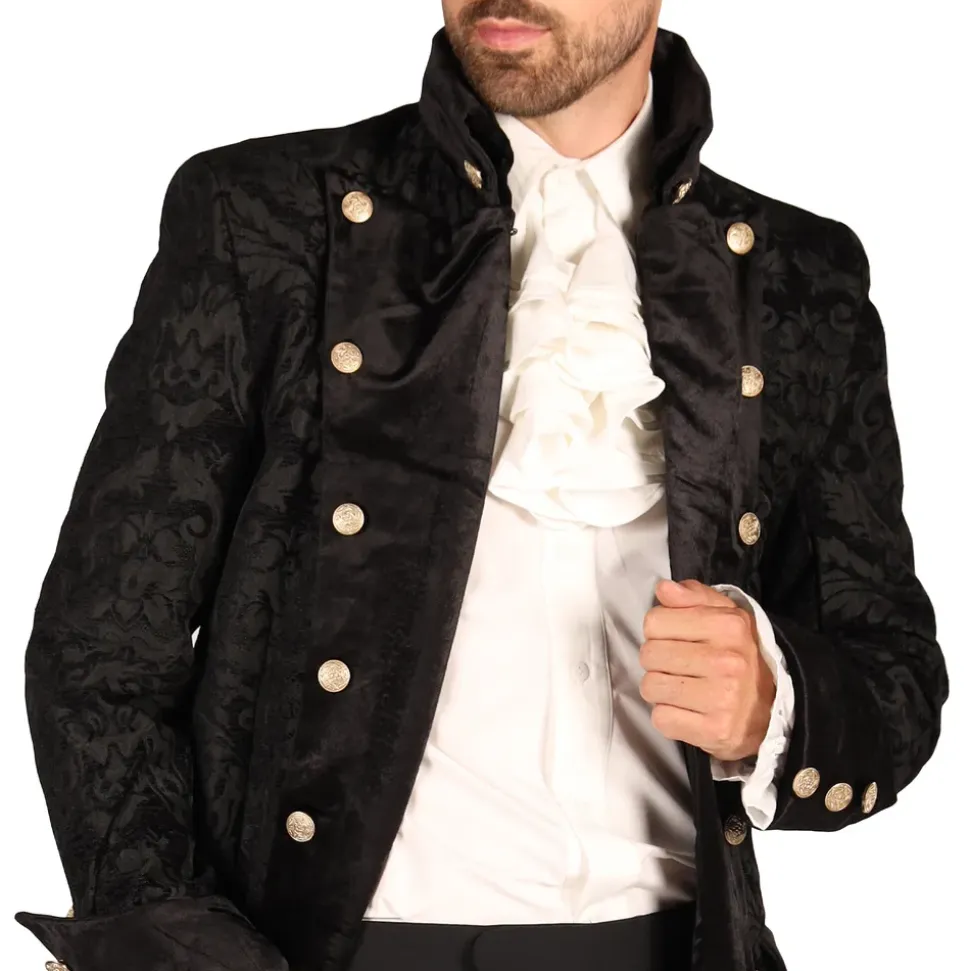 Piratkåpe Brocade Herre Svart Deluxe