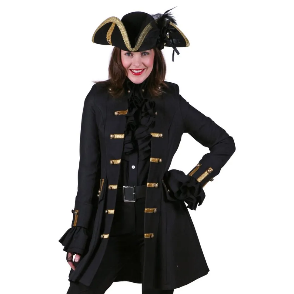 Piratkåpe Dame Svart Deluxe