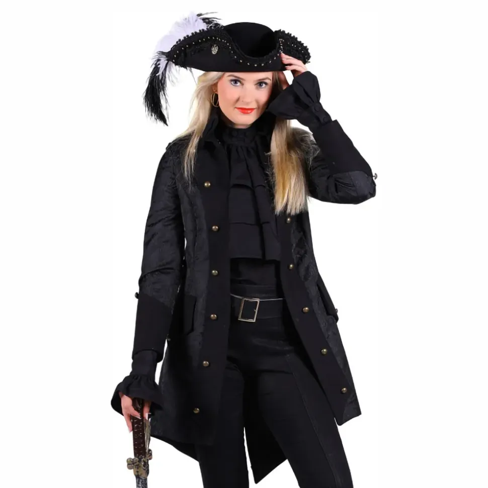 Piratkåpe Dame Svart Deluxe