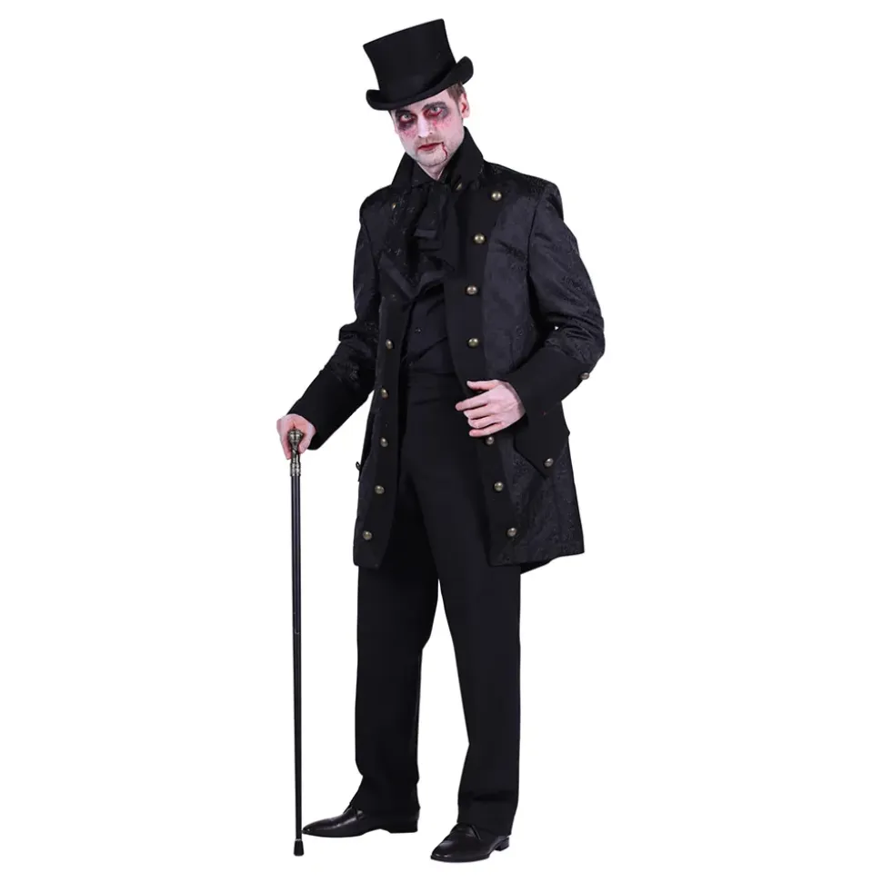 Piratkåpe Herre Svart Deluxe