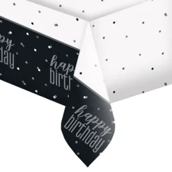 Plastduk Happy Birthday Glitter Svart