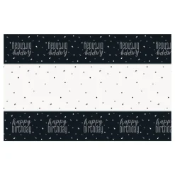 Plastduk Happy Birthday Glitter Svart